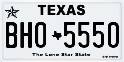 TX license plate BHO5550