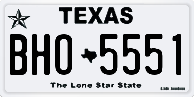 TX license plate BHO5551