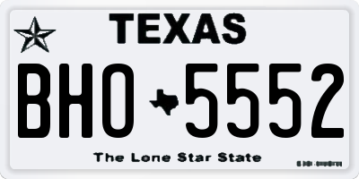 TX license plate BHO5552