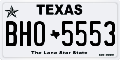 TX license plate BHO5553