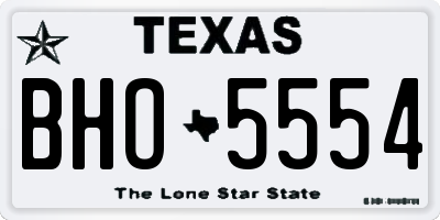 TX license plate BHO5554