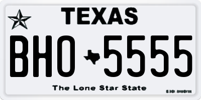 TX license plate BHO5555