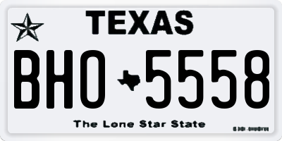 TX license plate BHO5558