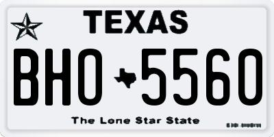 TX license plate BHO5560