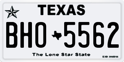 TX license plate BHO5562