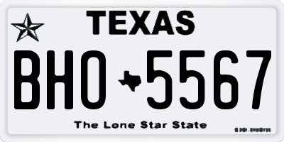 TX license plate BHO5567