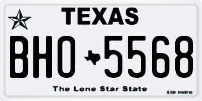 TX license plate BHO5568