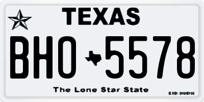 TX license plate BHO5578