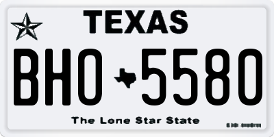 TX license plate BHO5580