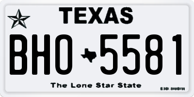 TX license plate BHO5581