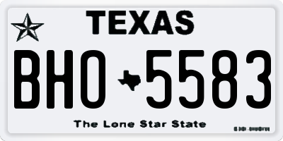 TX license plate BHO5583