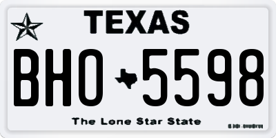 TX license plate BHO5598