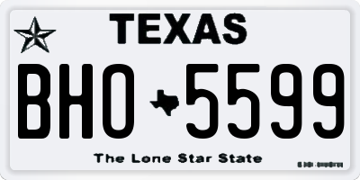 TX license plate BHO5599