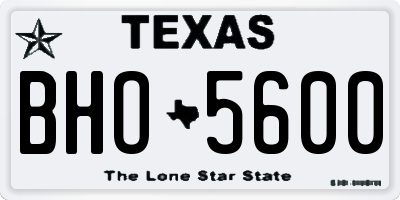 TX license plate BHO5600