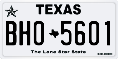 TX license plate BHO5601