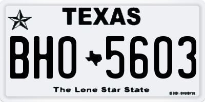 TX license plate BHO5603