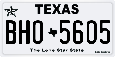 TX license plate BHO5605