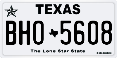 TX license plate BHO5608