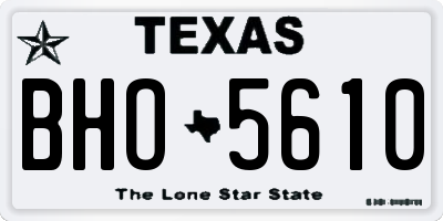 TX license plate BHO5610