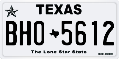 TX license plate BHO5612