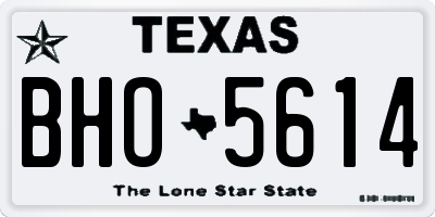 TX license plate BHO5614