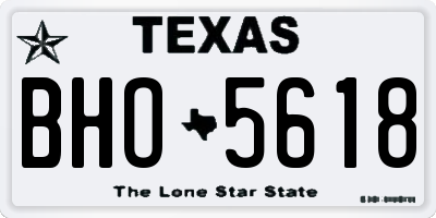 TX license plate BHO5618