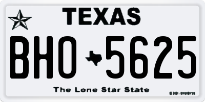 TX license plate BHO5625