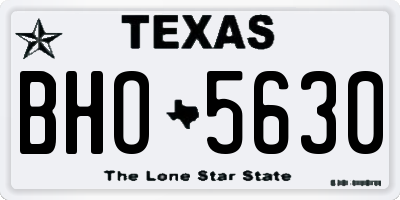 TX license plate BHO5630