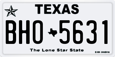 TX license plate BHO5631