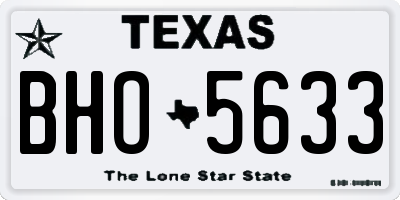 TX license plate BHO5633