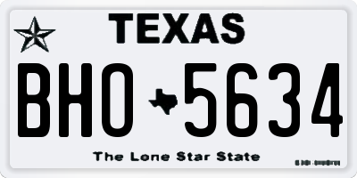 TX license plate BHO5634