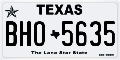 TX license plate BHO5635