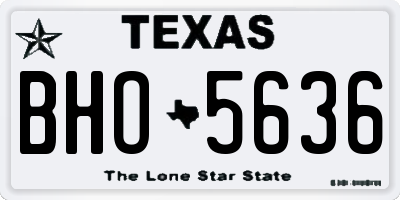 TX license plate BHO5636