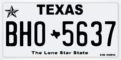 TX license plate BHO5637