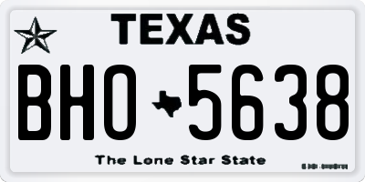TX license plate BHO5638