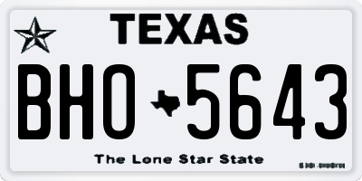 TX license plate BHO5643