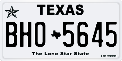 TX license plate BHO5645