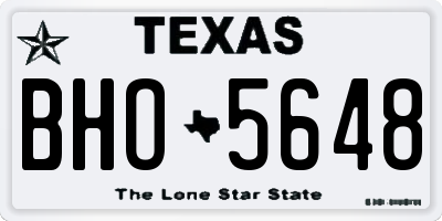 TX license plate BHO5648