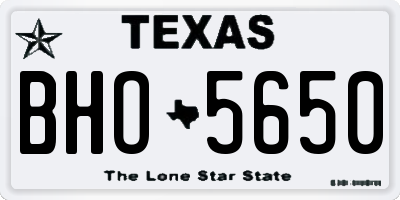 TX license plate BHO5650