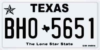 TX license plate BHO5651