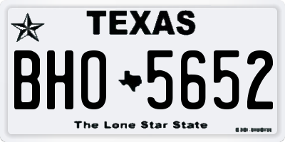 TX license plate BHO5652