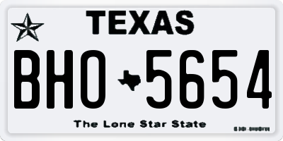 TX license plate BHO5654