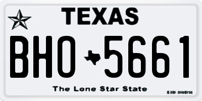 TX license plate BHO5661