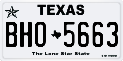 TX license plate BHO5663