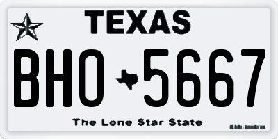 TX license plate BHO5667