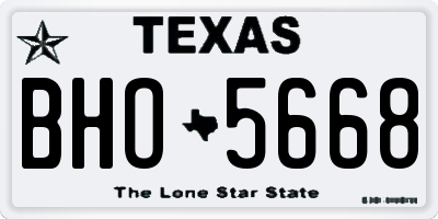 TX license plate BHO5668