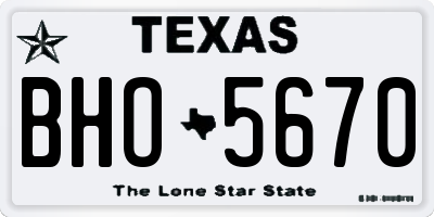 TX license plate BHO5670