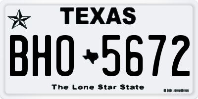 TX license plate BHO5672