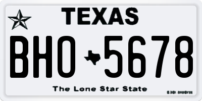 TX license plate BHO5678