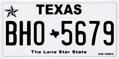 TX license plate BHO5679